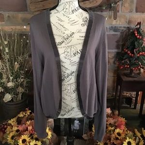 Soft Surroundings Taupe/Gray Cardigan Sweater
